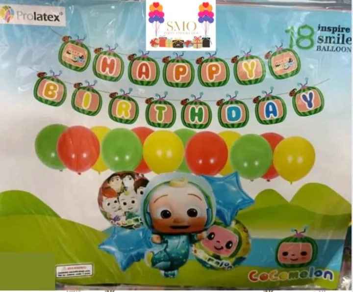 Character Theme Cocomelon HBD Banner and Party Balloon Set | Lazada PH