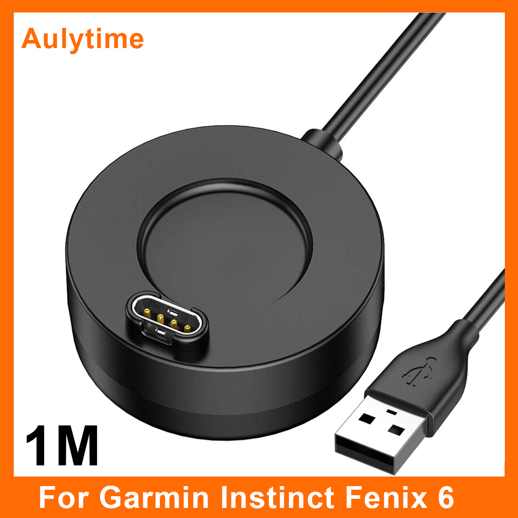 Black Charger Compatible with Garmin Vivoactive 3/4/4S/Venu/Fenix 5/5 Plus/5S/5S Plus/5X/5X Plus/6/6S/6X/6 Pro/6S Pro/6X Pro/Forerunner 745/Instinct/Quatix 5 USB Data Sync Charging Cable 
