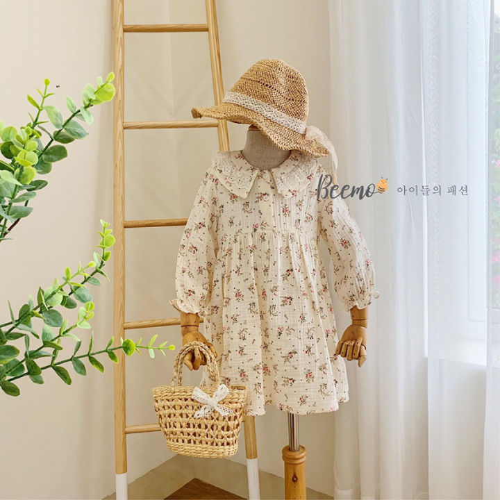 HCM]Váy Đầm BabyDoll Cho Bé Gái Từ 12-23 kg Màu Trắng vải nhung tăm