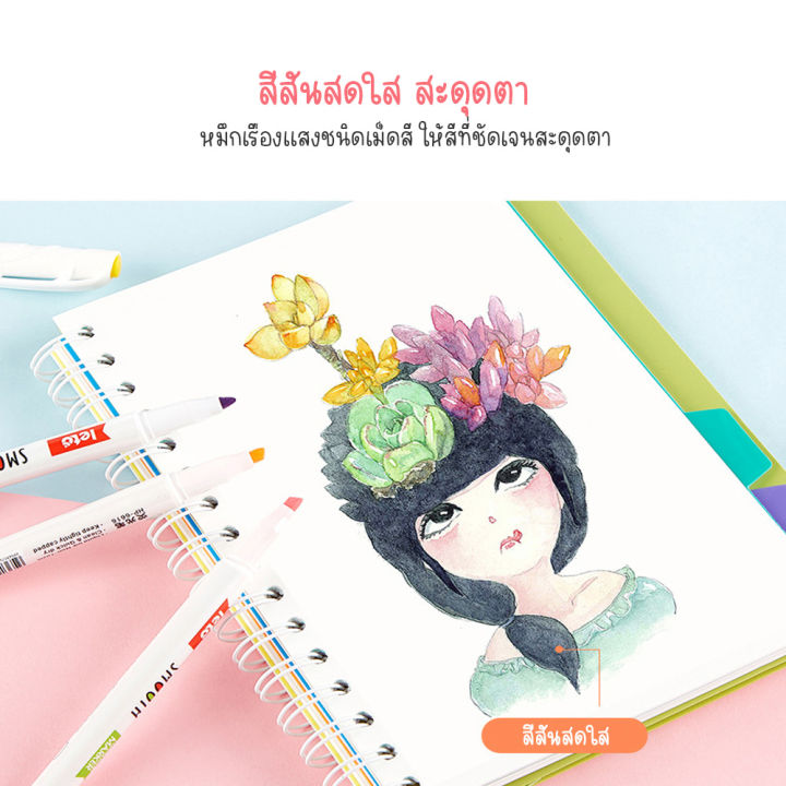 ปากกามาร์คเกอร์-5สี-marker-smooth-สีสวยสดใส-ปากกาไฮไลท์highlight