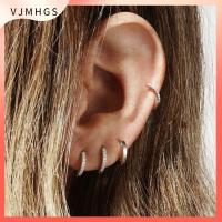 VJMHGS เครื่องประดับแฟชั่น ผู้หญิงผู้ชาย Helix Cartilage Tragus ต่างหูฮักกี้ฮูป แหวนจมูก เครื่องประดับร่างกาย ลูกบาศก์เซอร์โคเนีย ต่างหูเพทาย ต่างหู CZ หลากสี CZ เจาะหู