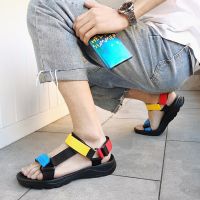 CODxdrrf5157 ✨READY STOCK✨ Sandal Sandals Men Shoes Summer Gladiator Sandals Big Size 39-46 Men Summer Non-slip Outdoor Beach