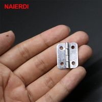 ♂✴ NAIERDI 10pcs 25mm x 20mm Silver Mini Door Hinges Cabinet Drawer Jewellery Box Mini Hinge With Screws For Furniture Hardware