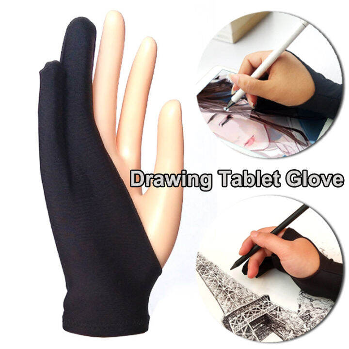 Drawing Tablet Glove Artist Gloves with Two Fingers for Tablet Drawing