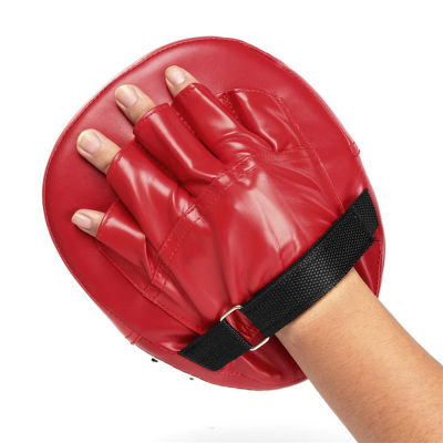 สีดำสีแดงถุงมือมวย Mitts แผ่นสำหรับมวยไทยเตะนักมวย MMA การฝึกอบรม PU โฟมคาราเต้นักมวยเป้าหมาย Pad