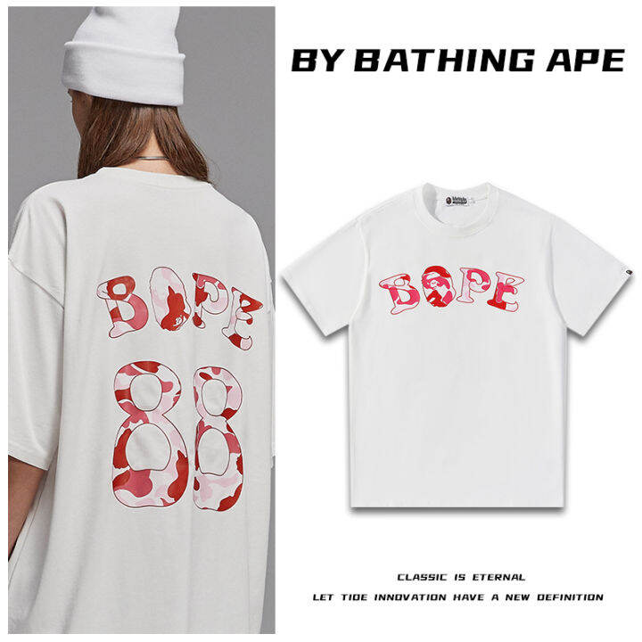 bape-aape-เสื้อยืดผ้าฝ้ายแขนสั้นทรงหลวม-เสื้อสไตล์ฮิปฮอปแบรนด์ทันสมัยสำหรับฤดูร้อน