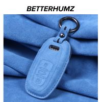 Alcantara Car Key Cover Protector Case Cover For Audi A3 A4 A5 C5 C6 8P B6 B7 B8 C6 RS3 Q3 Q7 TT 8L 8V S3 Keychain Accessories