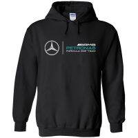 ผู้ชาย Hoodies Mercedes Benz F1 Petronas  แข่งกีฬามอเตอร์สปอร์ต SLS เสื้อกันหนาวหมวกเสื้อ