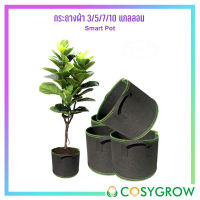 กระถางผ้าปลูกต้นไม้ Smart pot ขนาด 3/5/7/10 แกลลอน เนื้อผ้าหนา ทนทาน