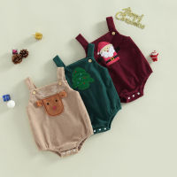 【Forever CY Baby】Baby Girls Boys Christmas Romper,ชุดบอดี้สูทซานตาคลอสแขนกุด/ต้นไม้/กวางสำหรับลำลองทุกวัน