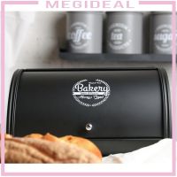 [MEGIDEAL] Iron Bread Box Retro Bin Cake Pastry Basket Roll Lid Storage Organizer