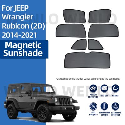 ✗❆₪ For JEEP Wrangler Rubicon 2D 2014-2021 Magnetic Mesh Windscreen Curtain Special Sunshade Car Visor Nylon Net Windshield Shade