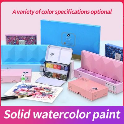 Paul Rubens Professional Solid Watercolor Pigment Gem Pearlescent Bright Series Drawing Art Paint for Artist Beginner Art Set