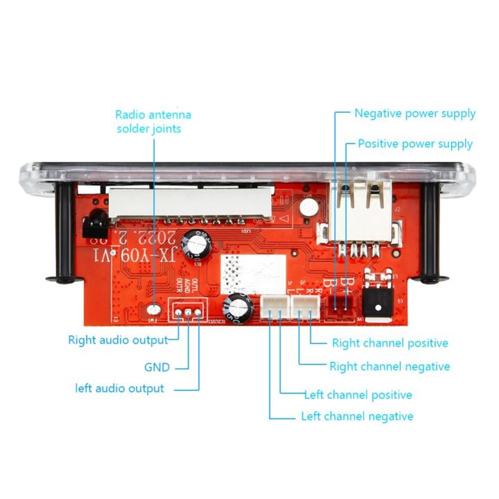 บอร์ดถอดรหัสสเตอริโอ2x25w-โมดูลหน้าจอสีรองรับบลูทูธ5-0บอร์ดเครื่องถอดรหัสโมดูลเสียง50w-เครื่องขยายเสียงแฮนด์ฟรีสำหรับรถยนต์