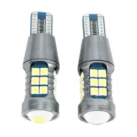 2Pcs Car Led Bulb Turn Signal 3030 27Smd T15 Reversing Light Decoding Brake Light Car Spare Bulb Light Tail Light Black And White