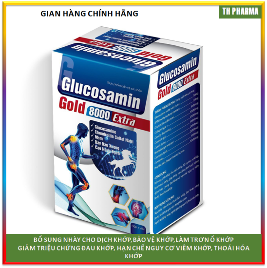 Viên uống bổ xương khớp glucosamin gold 8000 extra giảm đau nhức mỏi xương - ảnh sản phẩm 1