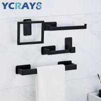 【hot】 YCRAYS No Drilling Hardware Sets Toilet Paper Holder Rack Bar Rail Robe Products Accessories