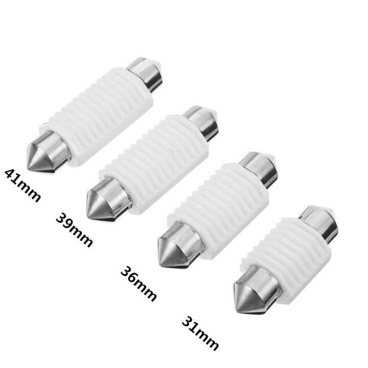 2ชิ้น12โวลต์สีขาว31-36-39-41มิลลิเมตรหลอดไฟ-led-c5w-c10w-ไฟ-led-รถยนต์ประดับด้วยพู่ห้อยแสงภายในรถยนต์หลอดไฟอ่านหนังสือโคมไฟทรงโดม