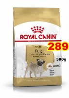 Royal Canin Pug Adult 500g. อาหารสุนัขแบบเม็ด สำหรับสุนัขพันธุ์ปั๊ก Exp:02/2024