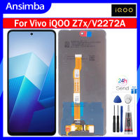 Ansimba ของแท้อะไหล่ Z7x สำหรับ Vivo IQOO ชิ้นส่วนจอสัมผัสแอลซีดีของเครื่องแปลงดิจิทัล Z7x V2272A LCD