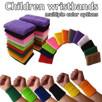Women Men Children Sports Wristbands Sweat-absorbent Towel Tennis Yoga WristBand Solid Color Arm Sleeve Band Bracers Wrist Wrap Sleeves