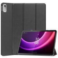(เทคโนโลยี PANG) สำหรับ Lenovo Tab P11 Gen 2 Custer Pure 3-ชั้นวางของอัจฉริยะเป็นหนัง Casing Tablet (สีดำ)