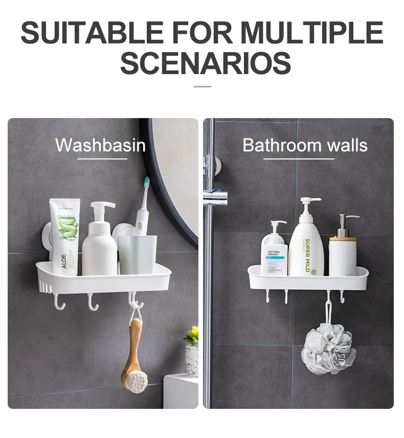 2Pcs Corner Shower Caddy Shelves Wall Mounted Basket Rack Bathroom Shampoo  Holder Storage Organizer