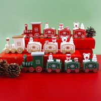 Merry Christmas Plastic Train Set Toy Presents Chrisrmas Home Decoration Pendant Ornaments Christmas Gift for Kids New Year 2023