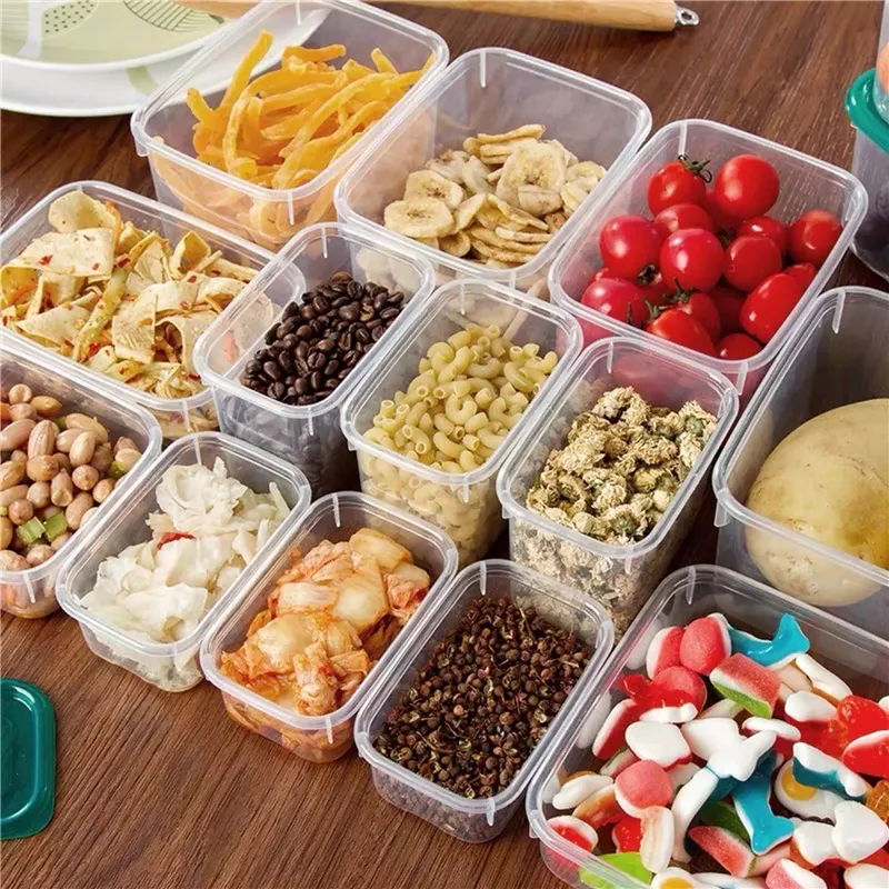 17pcs Food Storage Box Sealed Container Refrigerator Grain Beans