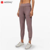 Nessaj กางเกงวิ่งออกกำลังกายสำหรับแฟชั่นสำหรับผู้หญิง Quick-Drying Breathable โยคะเก้าจุด Leggings กระเป๋าด้านข้างกางเกง