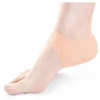 1 pair of silicone gel pad heel protection foot pad silicone pressure pain relief socks for pedicure (skin)