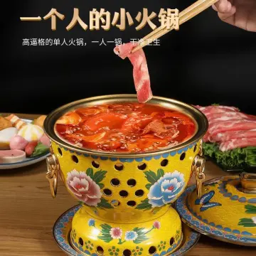 30cm Thickened Copper Hotpot Traditional Beijing Hot Pot Soup Burn