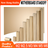 M2.5 M3 M4 M5ทองเหลืองเมนบอร์ด Standoff PCB คอลัมน์กลวง Bolt Standoffs Spacers ระยะห่าง Hex Bolt สกรูทองแดง Nut เสา