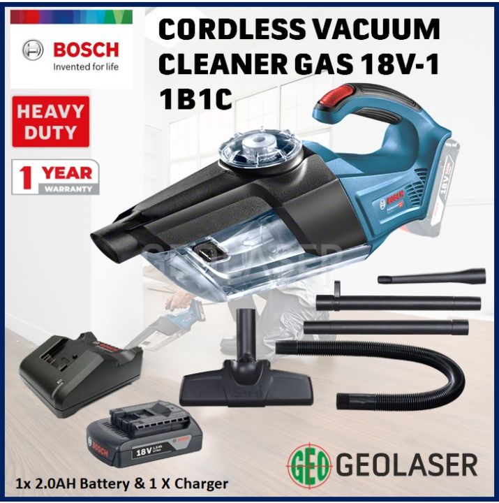 BOSCH GAS 18V1 Cordless Vacuum Cleaner With 1 x 2.0ah Battery 1 x