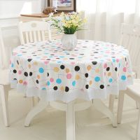 ✵▤◆ Round Tablecloth PVC Waterproof Oil-proof Table Cloth Round Table Cover Restaurant Banquet Table Cloth Wedding Party Tablecloth