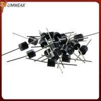 UMMEAX 50pcs 20A 1000โวลต์ ชิ้นส่วนวงจรเรียงกระแสไดโอด R-6 20A10 ไดโอดซิลิคอน การสูญเสียพลังงานต่ำ สีดำสีดำ แกนไฟฟ้าแกน ขั้วต่อเชื่อมต่อ