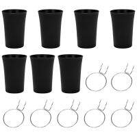 7 Sets Hooks with Cups Ring Style Bins with Rings Cup Holder Accessories