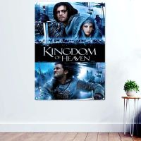 ♚ Kingdom of Heaven ภาพยนตร์โปสเตอร์ภาพวาดผ้าใบอัศวิน Templar เกราะ Wall Art ธงโบราณ Battlefield Christian Crusader แบนเนอร์