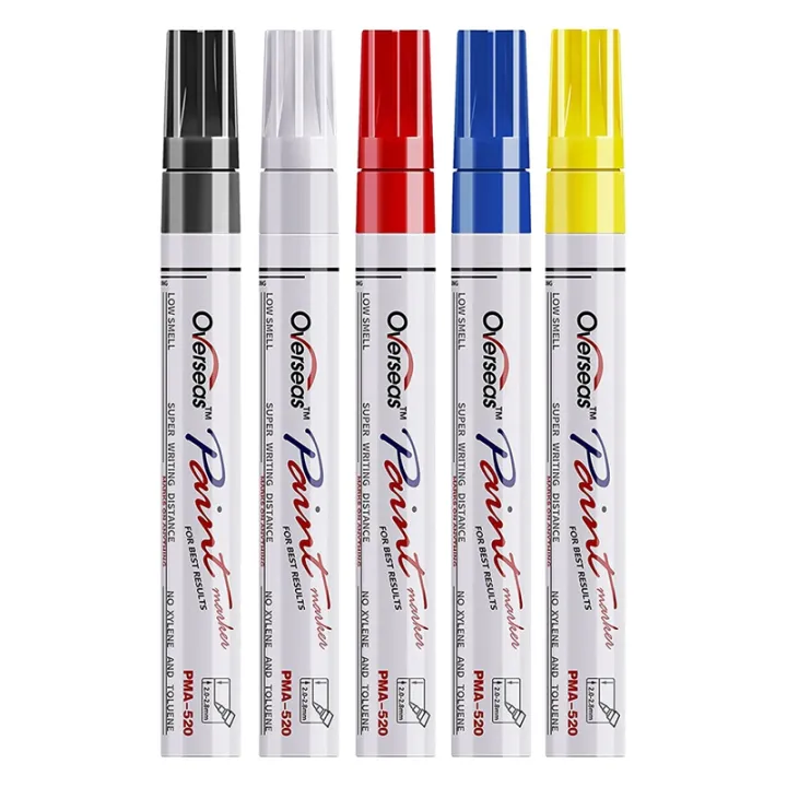 Paint Marker Pens 5 Colors Permanent Oil Based Paint Markers, Medium Tip, Quick Dry and