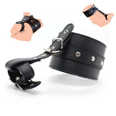 【CW】♝❁  Slave Bdsm Bondage Leather Handcuffs Thumbs Ankle Toe Cuffs Sex for Men Couples Punk Costumes to Wrist Restraint