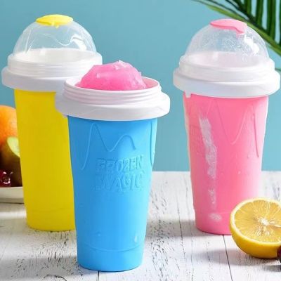 Hot Summer Squeeze Homemade Juice Water Bottle Quick-Frozen Smoothie Sand Cup Pinch Fast Cooling Magic Ice Cream Slushy Maker