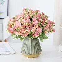 ▧ Simulated Flower Silk Cloth Plastic Fake Flower Living Room Decoration Wedding Part Desktop Vase Arrangement Rose Lily Bouquet