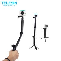CAM ขาตั้งกล้อง TELESIN Multi-Function Tripod &amp; Selfie Stick &amp; Foldable Pole for GoPro, SJCAM, Sports Camera ขาตั้งมือถือ