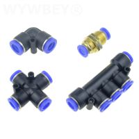 Air Pneumatic Connector Elbow Cross 2 4 5 Way Bulkhead Push In Pipe Fitting 6mm 8mm 10mm 12mm Air Water Hose Tube Quick Coupling