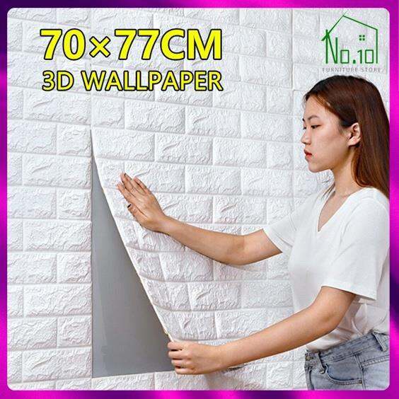 Big Size 70x77cm 3d Wallpaper Sticker Foam Bricks Adhesive Design