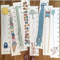 Wall Hanging Baby Height Measure Ruler Cartoon Pattern Cloth Removable Growth Ruler for Children Wall Sticker Home Decoration