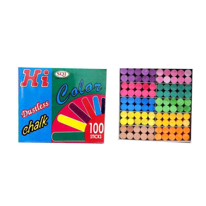 คิดอาร์ท-ชอล์กสี-ชอล์กเขียนกระดาน-100แท่ง-กล่อง-kidart-hi-chalk-100stick-box-ck100c