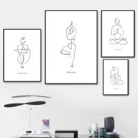 บทคัดย่อภาพวาดผ้าใบโยคะผู้หญิง Body Line พิมพ์ Art Modern Home Wall Art ตกแต่งโปสเตอร์และภาพพิมพ์