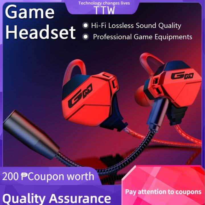 GAMO G10 Gaming InEar Earphone with Mic 3.5mm Wired Headset for PUBG