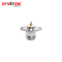 จัดส่งฟรี5ชิ้น RF Coaxial Connector N หญิง2หลุมหน้าแปลนบัดกรีแผง Mount Connectors